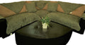 Sage Green Quilted Micro Suede Sofa Cover Pad K151