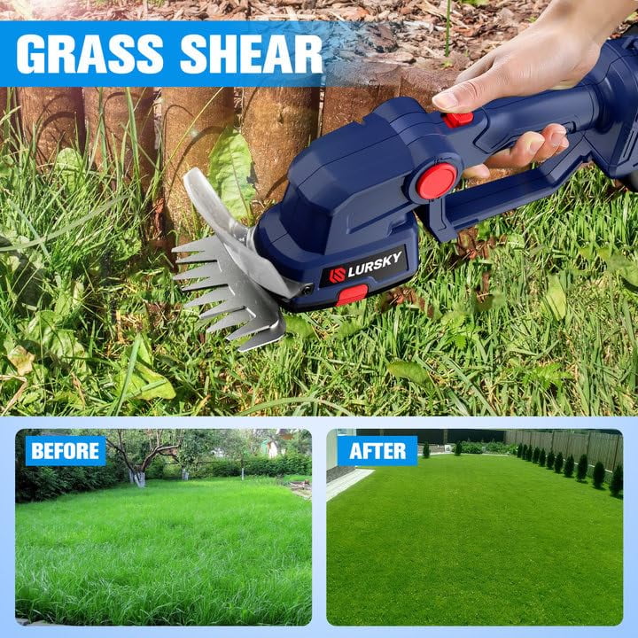 Cordless 2-in-1 Grass Shear and Shrub Trimmer with Charger and Batteries I4011