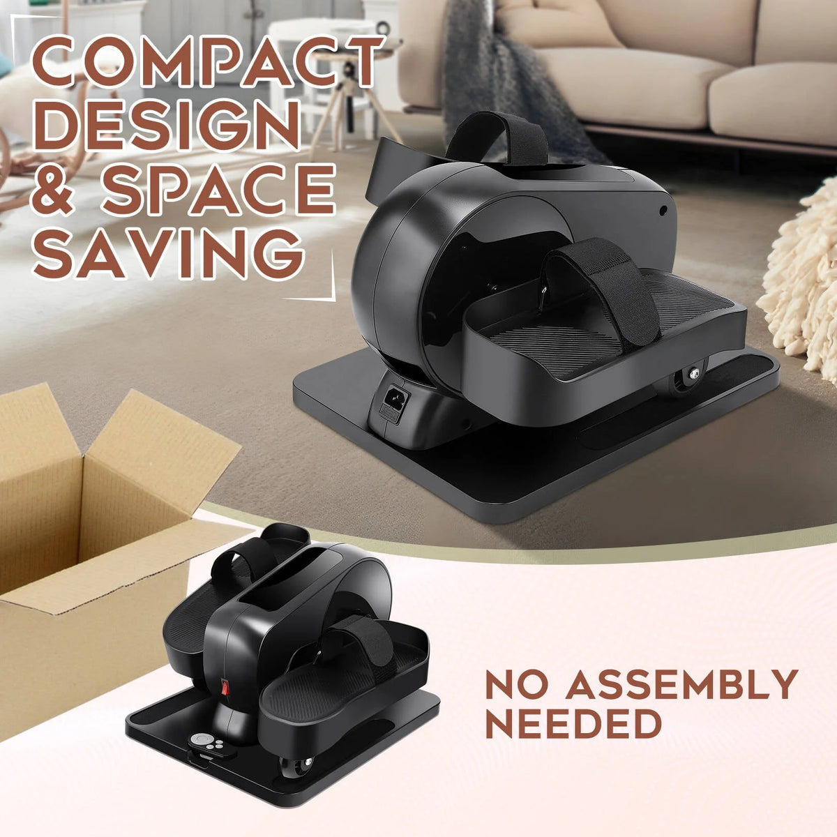 Under Desk Elliptical Machine with Remote Control, 12 Speed 9 Resistance D449594