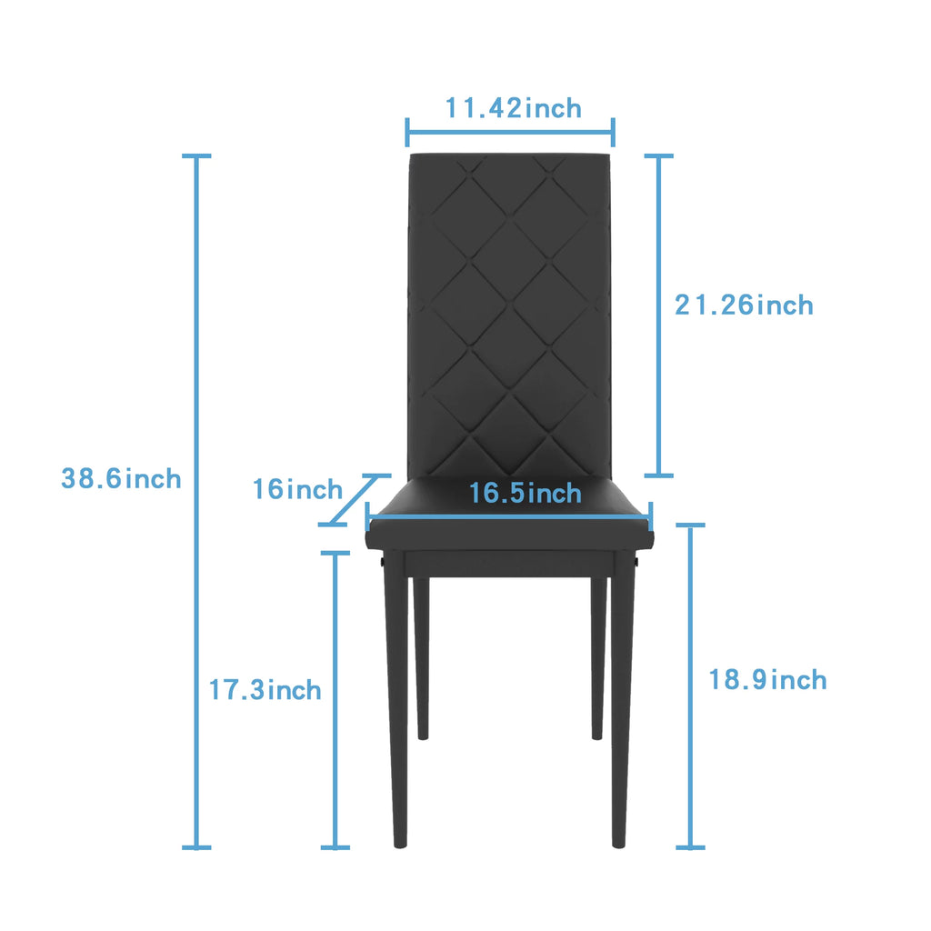 Black 5 Piece Dining Table Set for 4 T8722