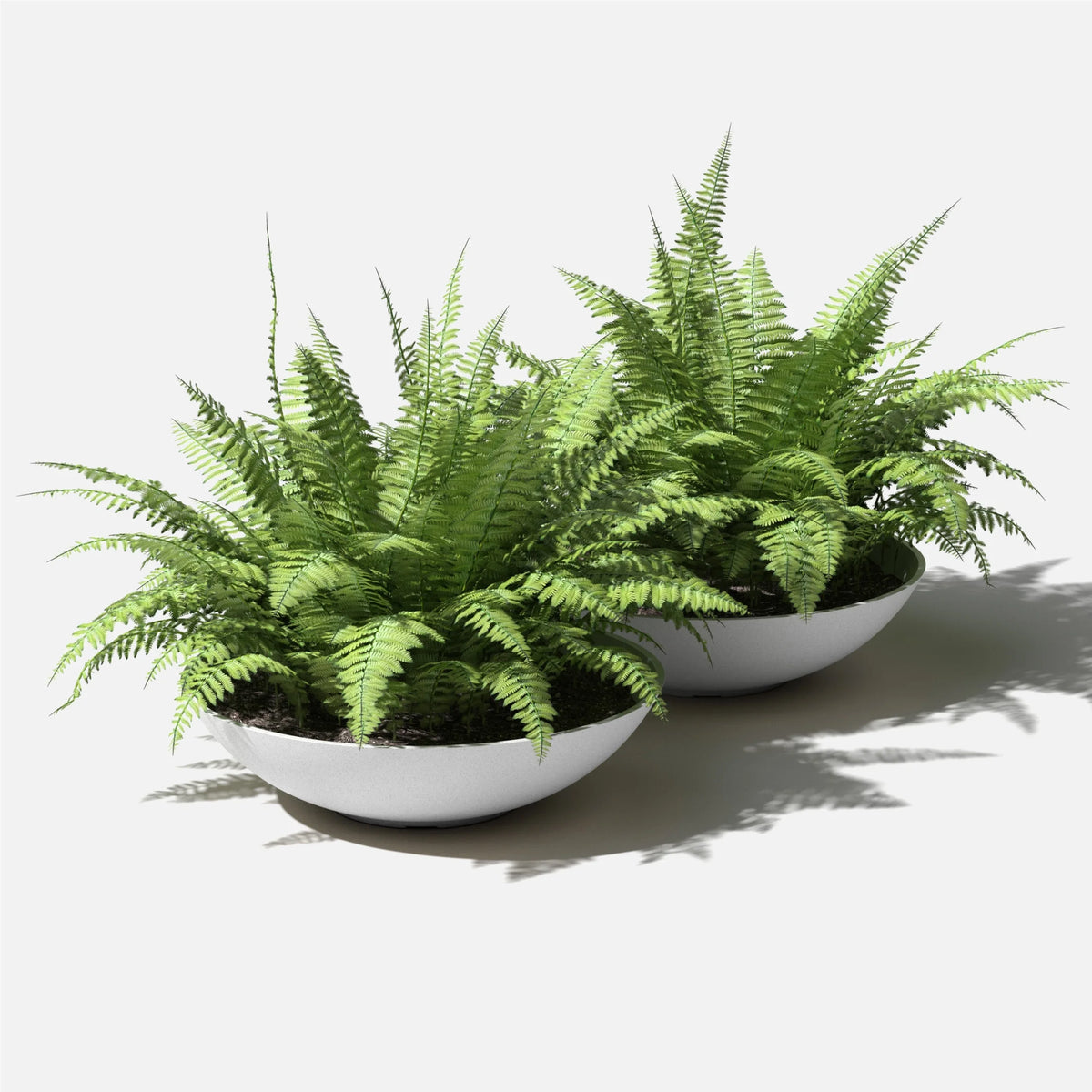 24" Plastic-Stone Planter 2-Pack White E23363
