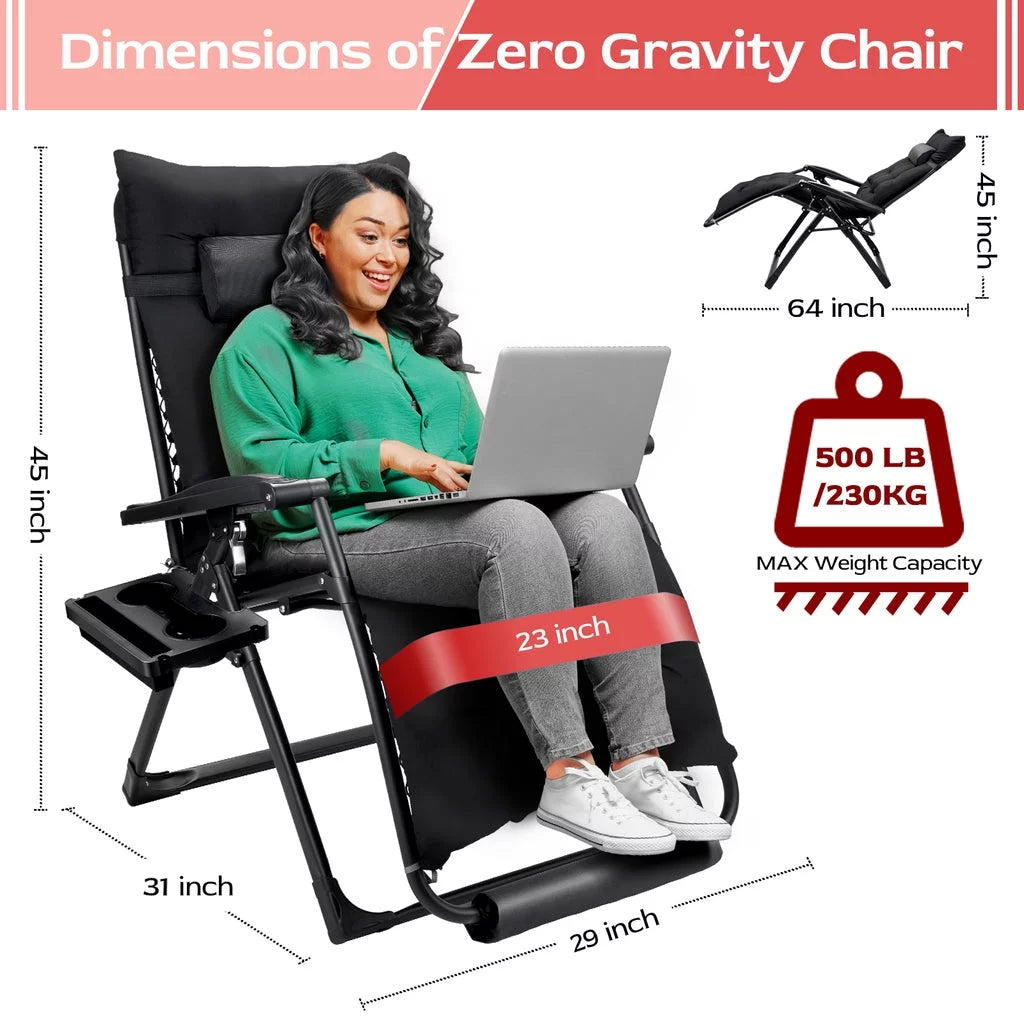 Oversized Zero Gravity Chair Black V754997