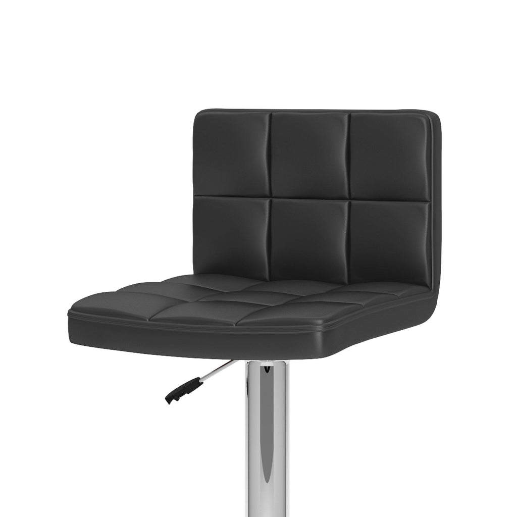Adjustable Leatherette Bar Stool Set of 2 Red Q8061