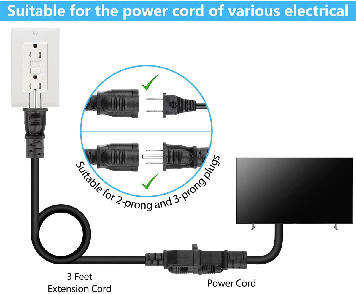 25 Feet 16AWG 13A 3 Prong Extension Cord with Safety Cover G754