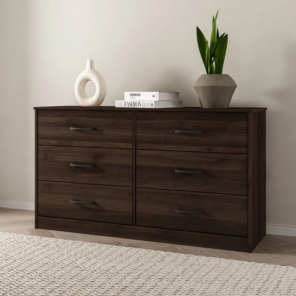 6 Drawer Dark Walnut Dresser R797325