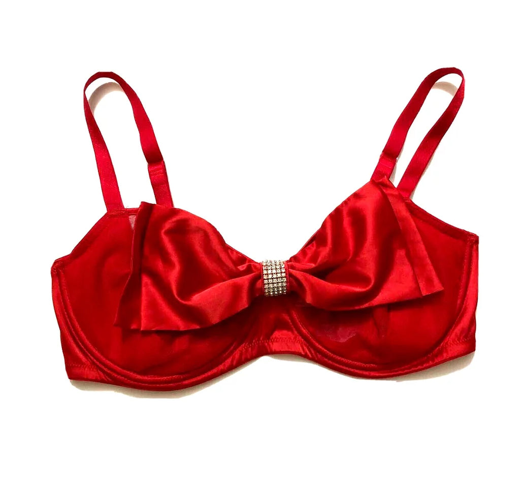 Red Sheer Mesh Balconette Bra 34DDD E535939