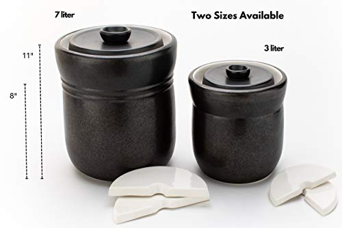 Ceramic Sauerkraut Pickling Crock with Weights 7L G1744