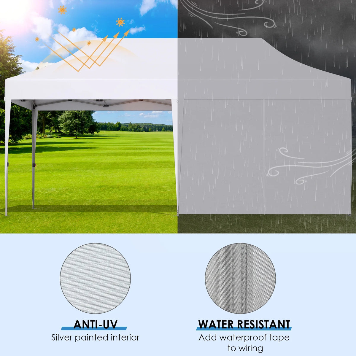 10' x 20' White Pop up Canopy Tent W6162