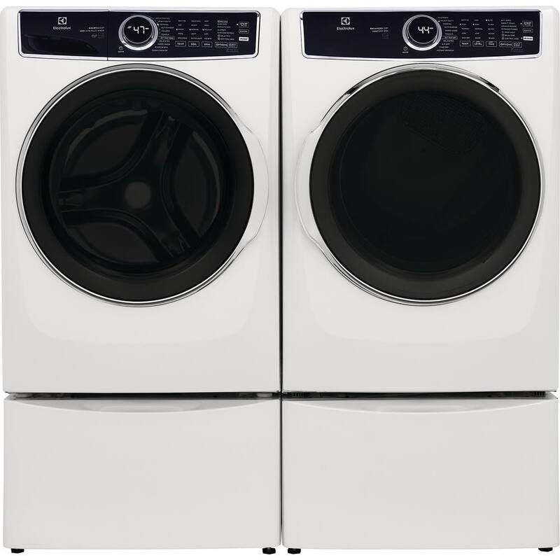 White Laundry Pedestal with Storage Drawer Z39369