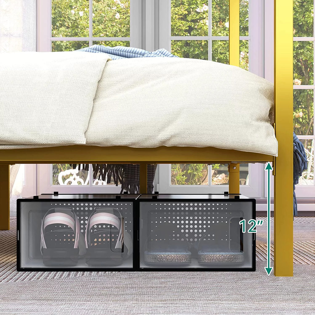 Queen Size Gold Metal Canopy Bed Frame V839