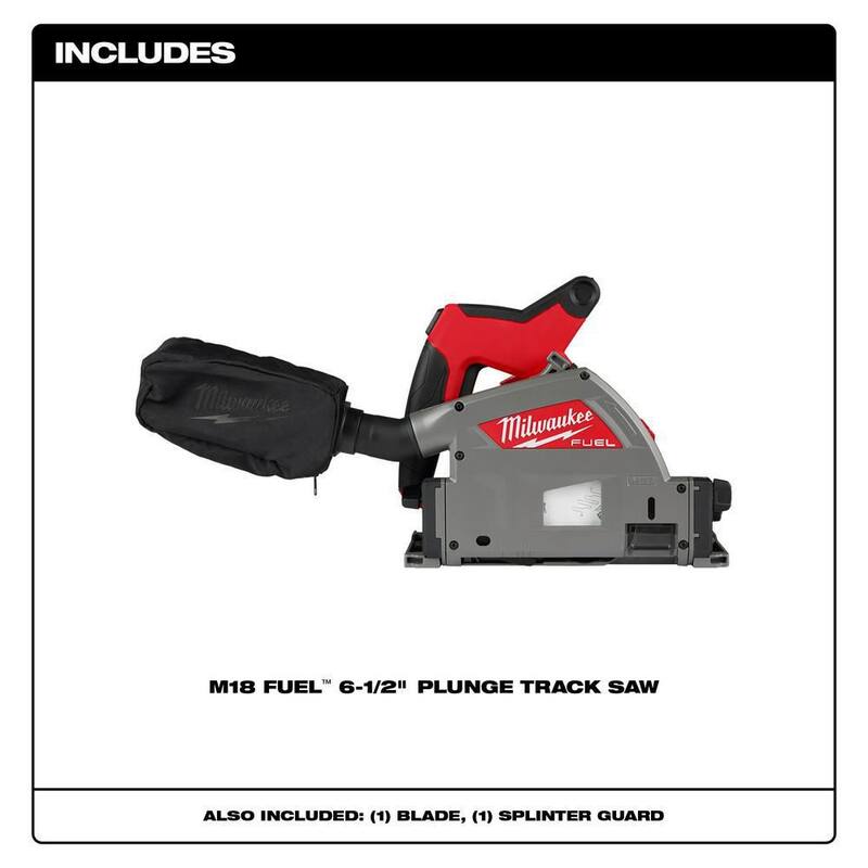 18V Cordless Brushless Plunge Cut Track Saw with Guide Rail and Track Clamps P500