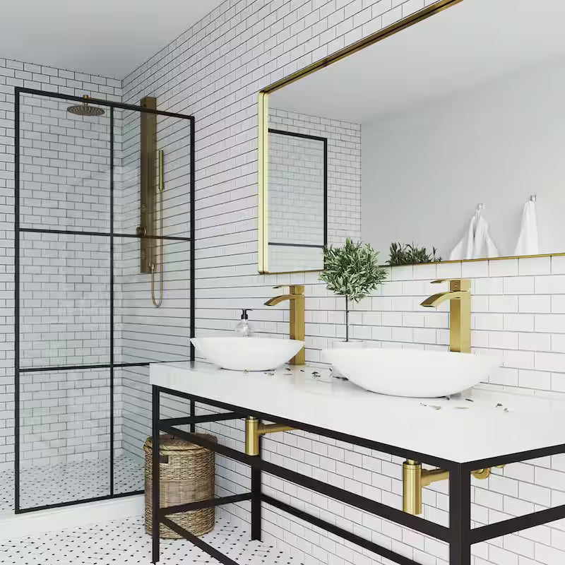 Single Handle Bathroom Vessel Faucet Matte Brushed Gold L3306