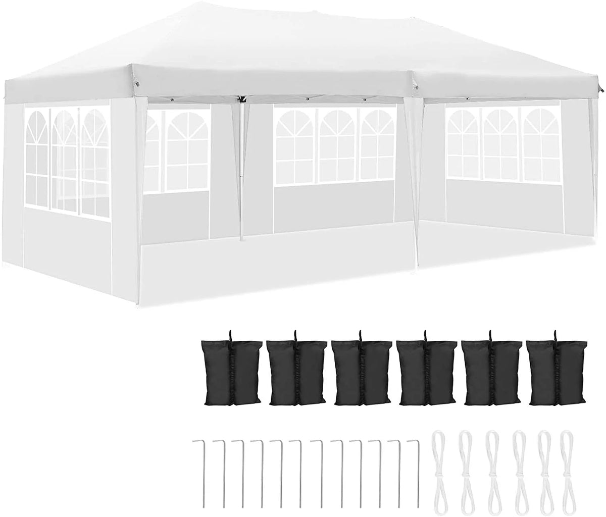 10' x 20' White Pop up Canopy Tent W6162