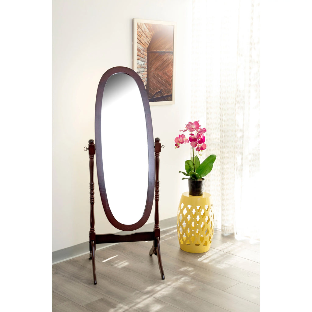 Oval Merlot Cheval Mirror with Stand P282571