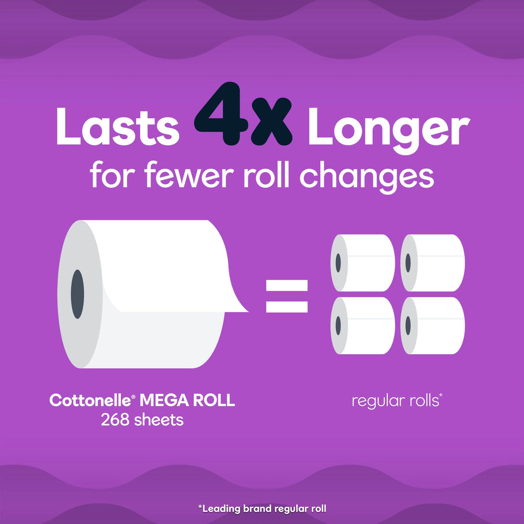 Cottonelle Ultra Comfort Toilet Paper, 12 Mega Rolls, 268 Sheets per Roll (3,216 Total) U287589
