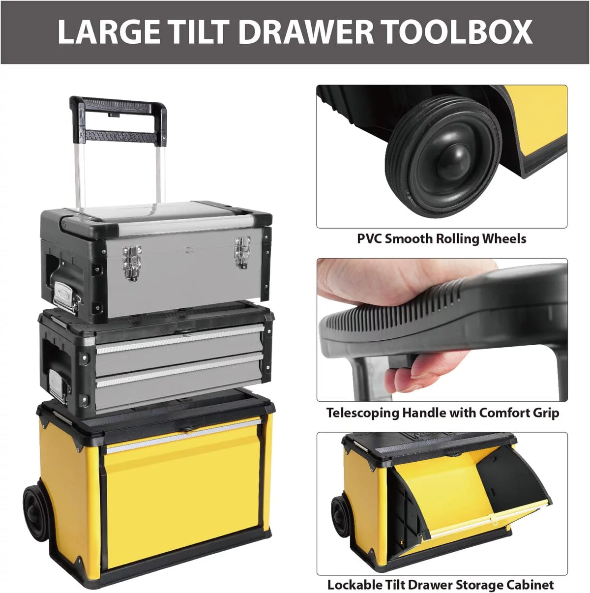 Red Rolling Tool Chest with Wheels 3 Drawers R9909