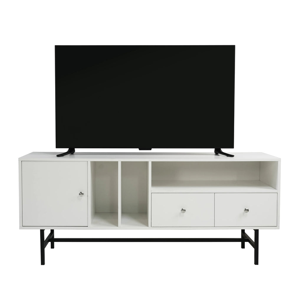 Mid-Century Modern Rectangular TV Stand with Enclosed Storage M6825