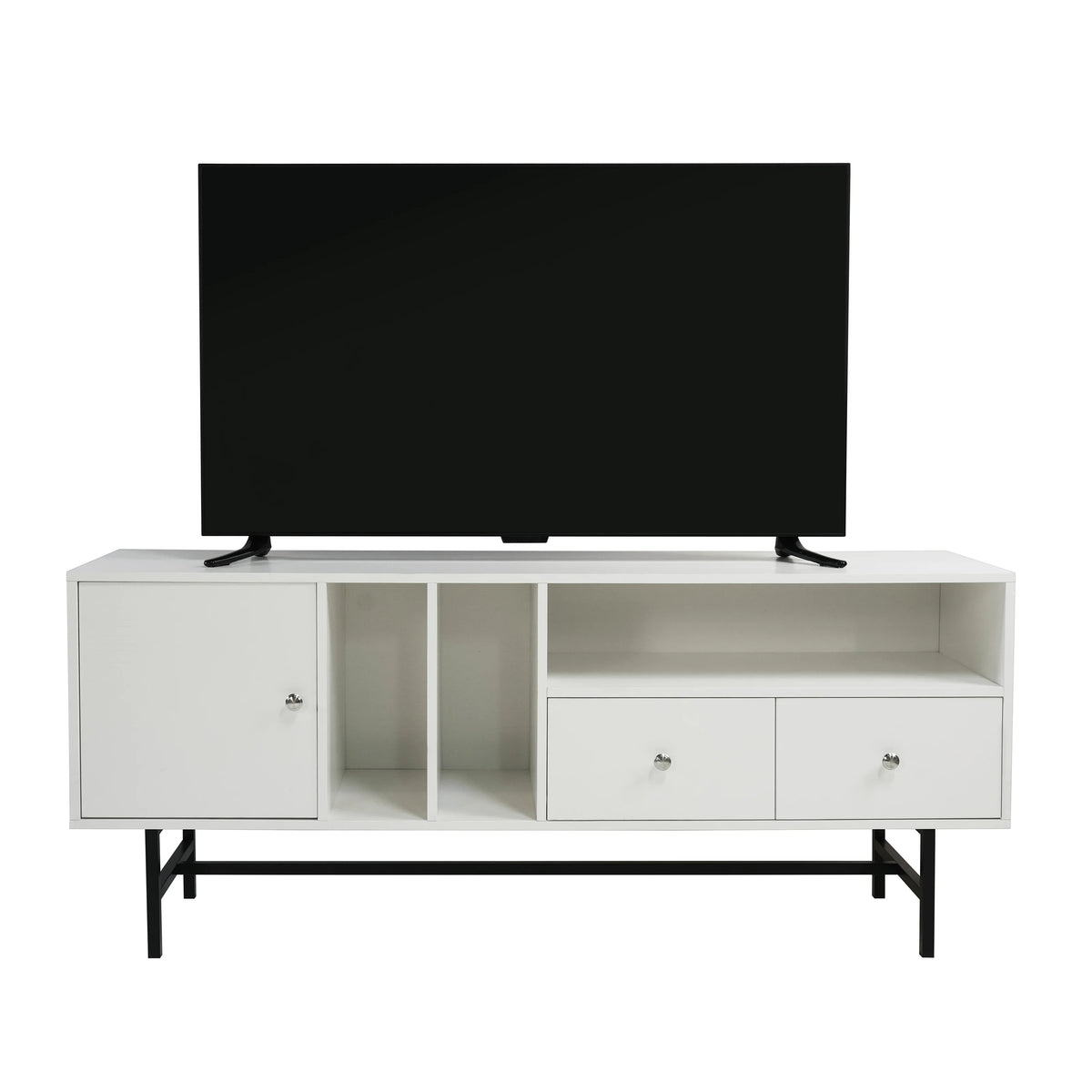 Mid-Century Modern Rectangular TV Stand with Enclosed Storage M6825