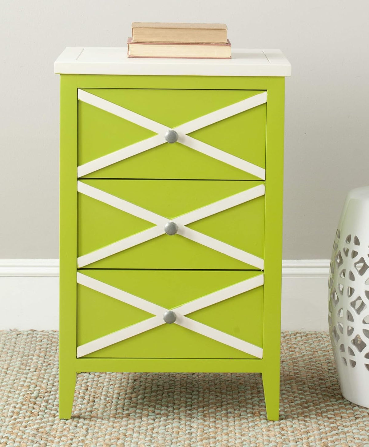 Lime Green 3-Drawer Side Table D33779