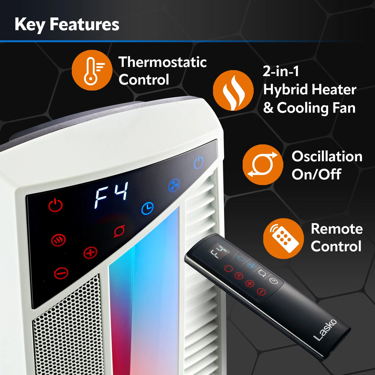 High Velocity Fan and Ceramic Space Heater with Remote E9683