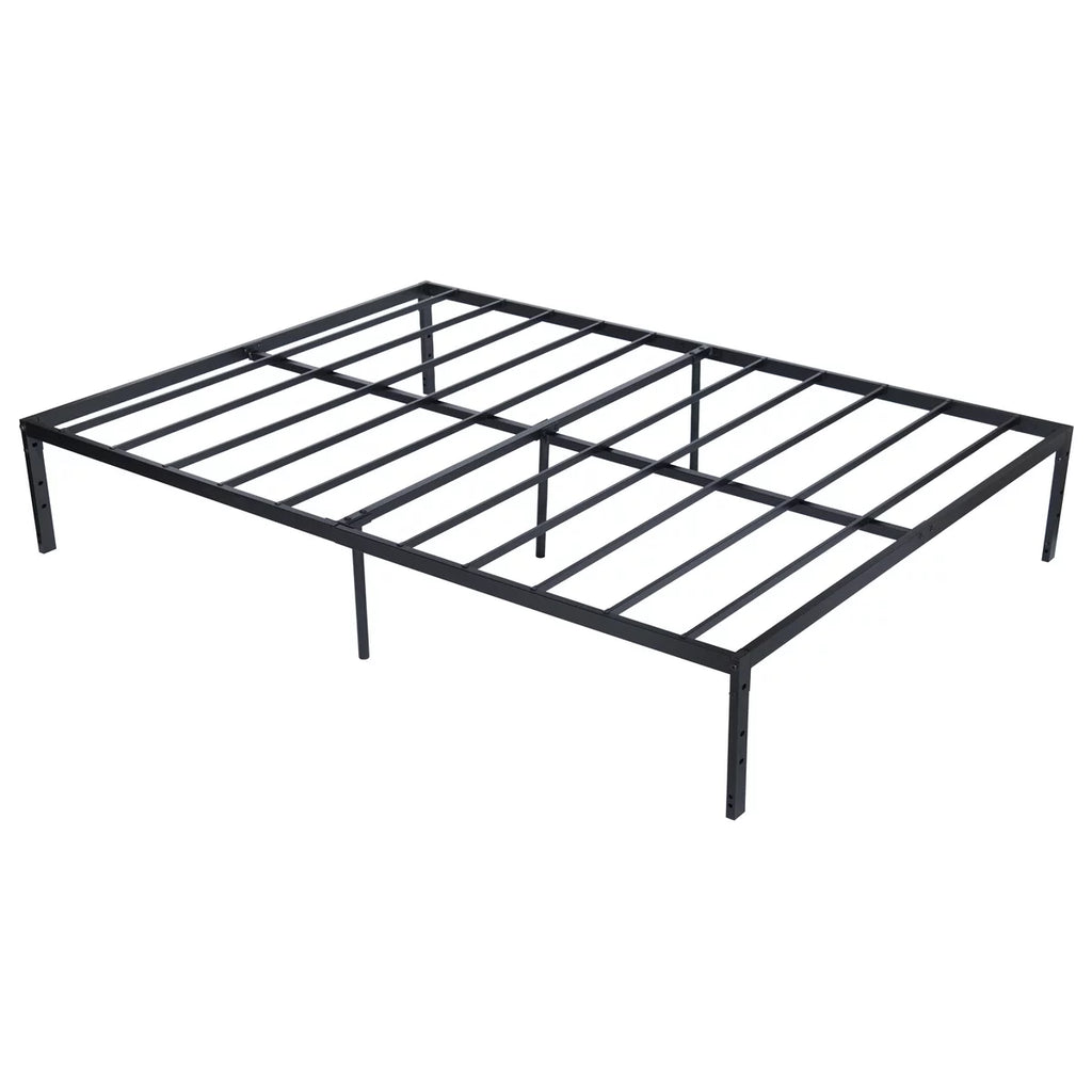 Queen Size Black Metal Slat Bed Frame N634