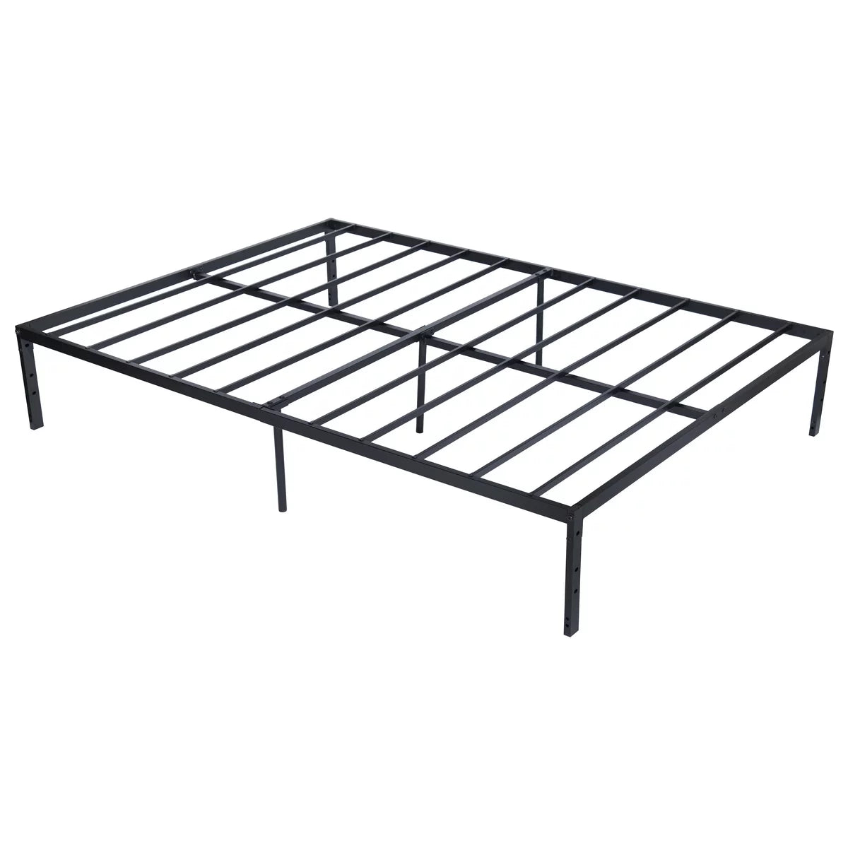 Queen Size Black Metal Slat Bed Frame N634