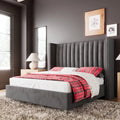 King Size Velvet Upholstered Bed Frame I679