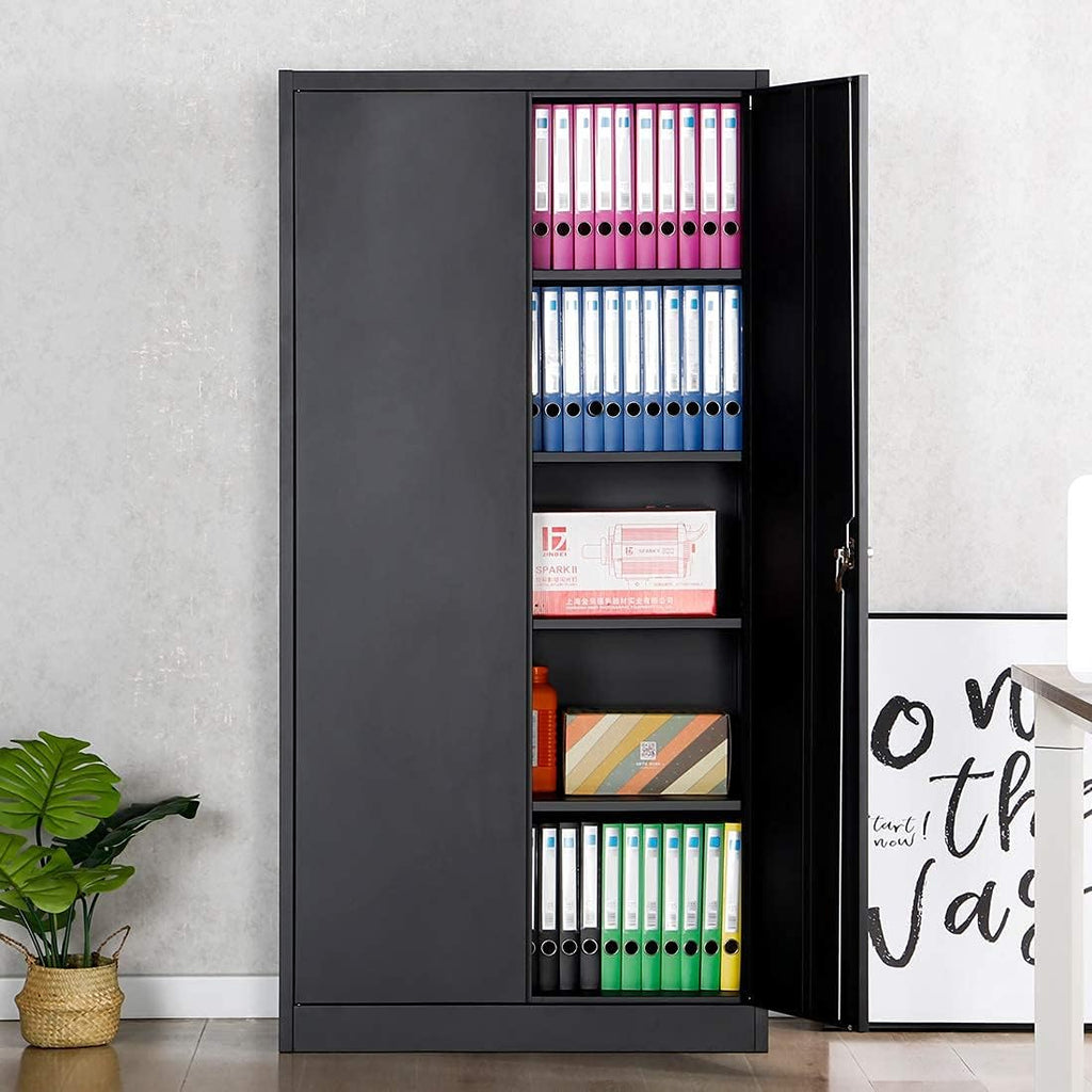 Metal Storage Cabinet with 2 Doors and 5 Shelves W217