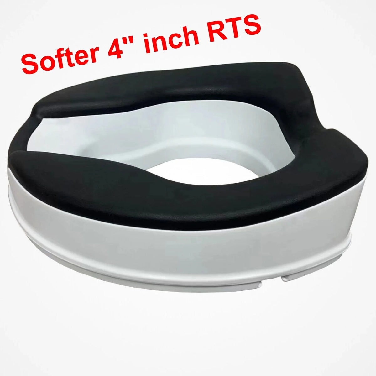 4-inch Raised Toilet Seat, Black Padded, Adjustable White W39253
