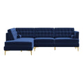 Blue Velvet Left-Facing Sectional E64442