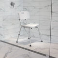 White Adjustable Bath & Shower Chair with Back W4587
