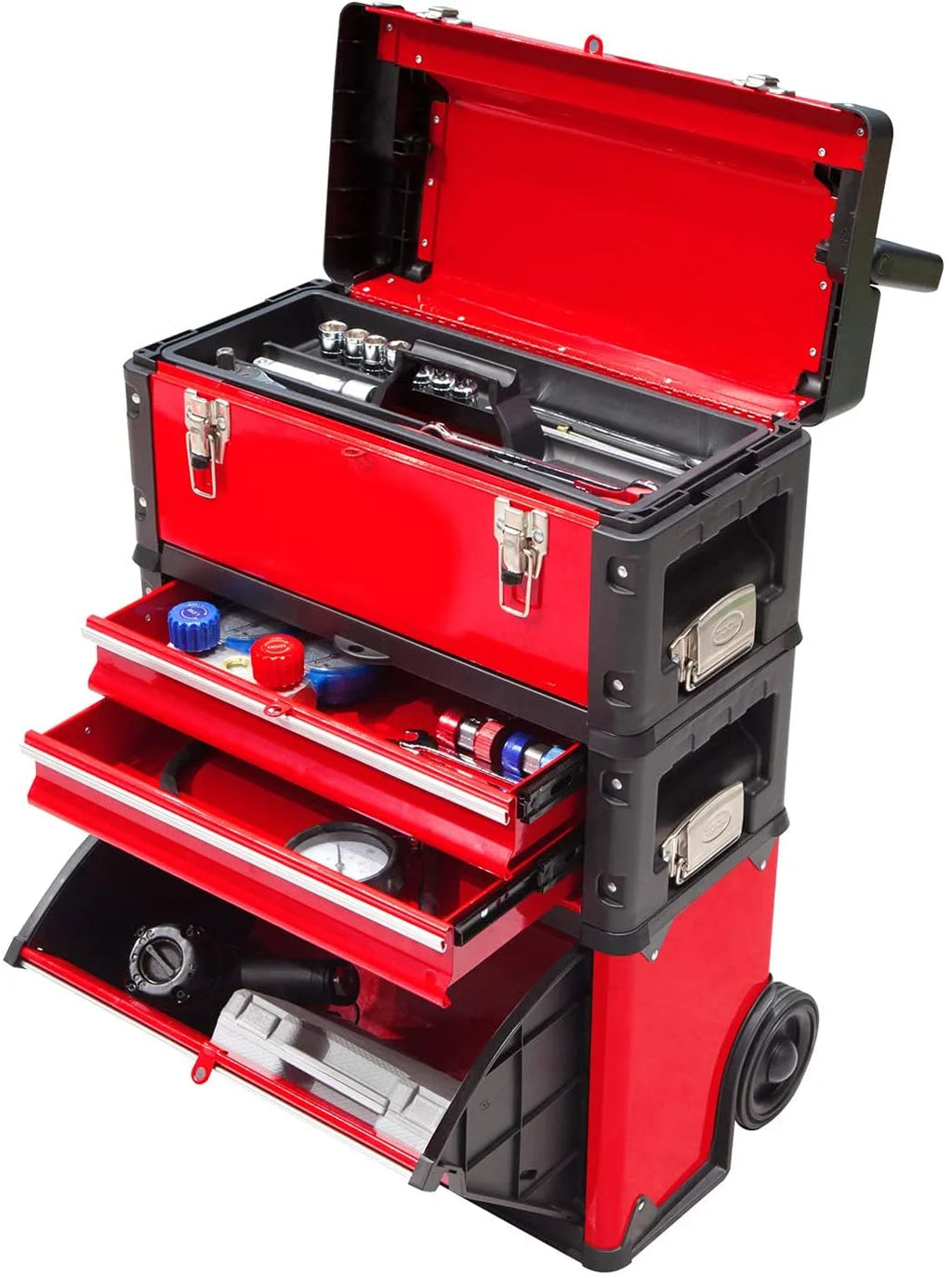 Red Rolling Tool Chest with Wheels 3 Drawers R9909