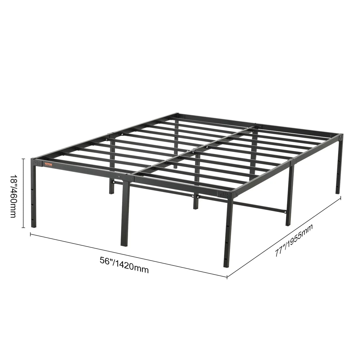 Full Size 18 inch Metal Bed Frame K466889
