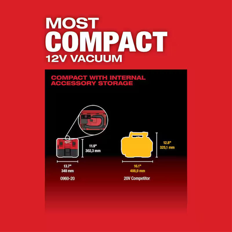 12-Volt Cordless 1.6 Gal. Wet/Dry Vacuum C344299