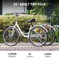 26 Inch 3 Wheel Bike with 7 Speeds & Basket E1698
