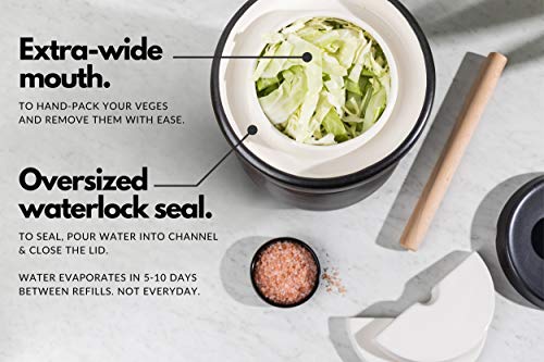 Ceramic Sauerkraut Pickling Crock with Weights 7L G1744