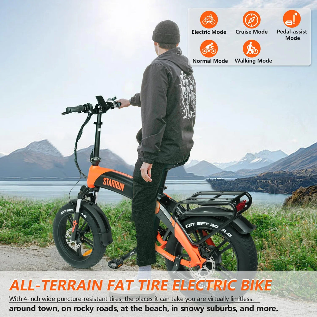 Foldable Electric Bike 52V 15AH Removable Battery Full Suspension J78938