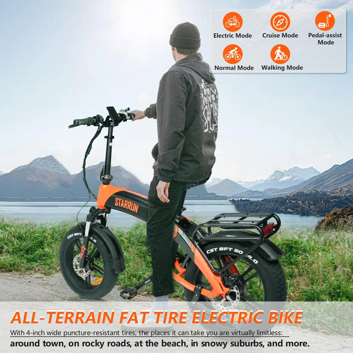 Foldable Electric Bike 52V 15AH Removable Battery Full Suspension J78938