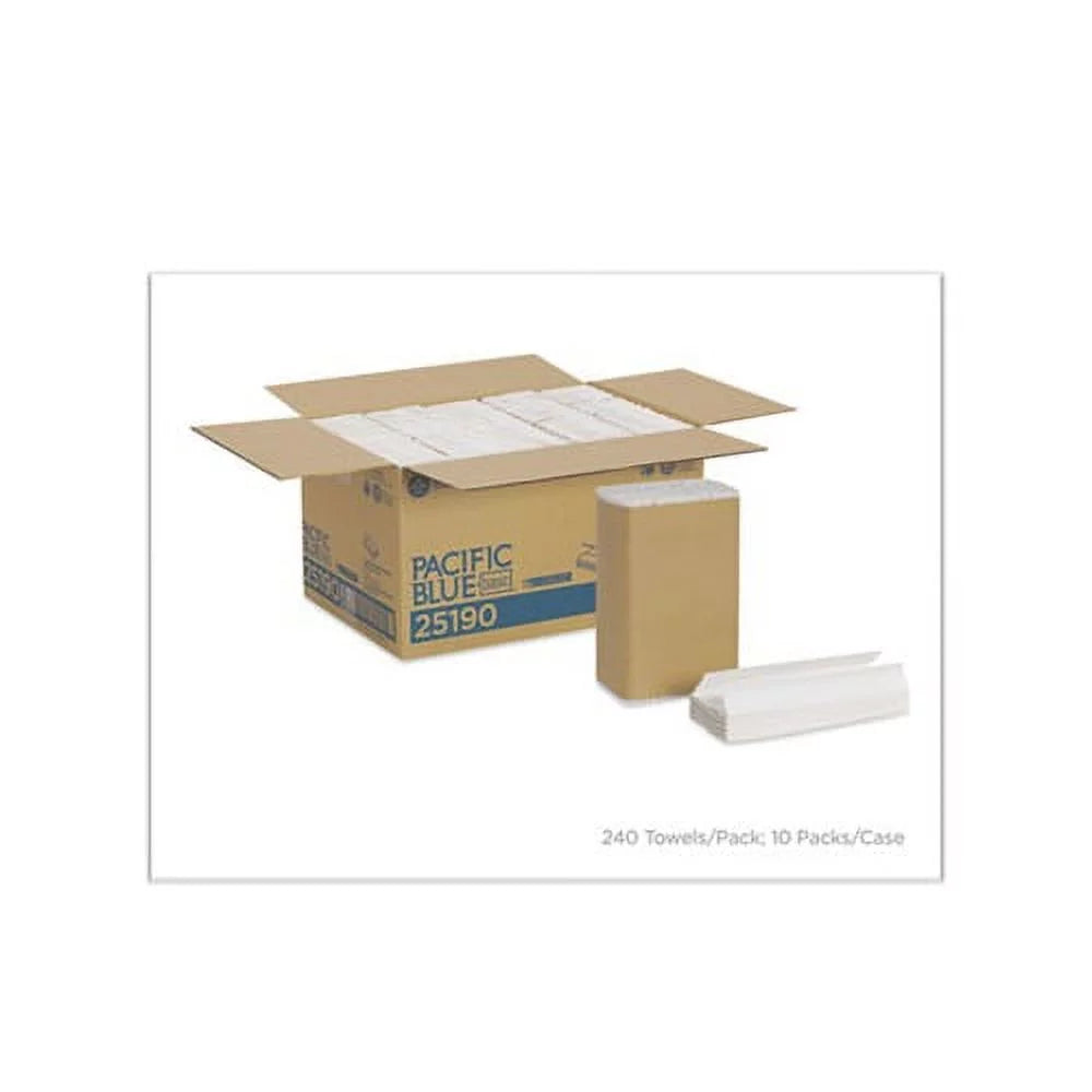 Blue Basic C-Fold Paper Towel 10 1/4 x 13 1/4 White 240/Pack S76984