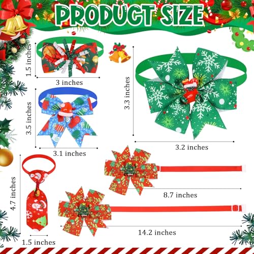 100 Pcs Adjustable Christmas Dog Bow Tie Collar N145