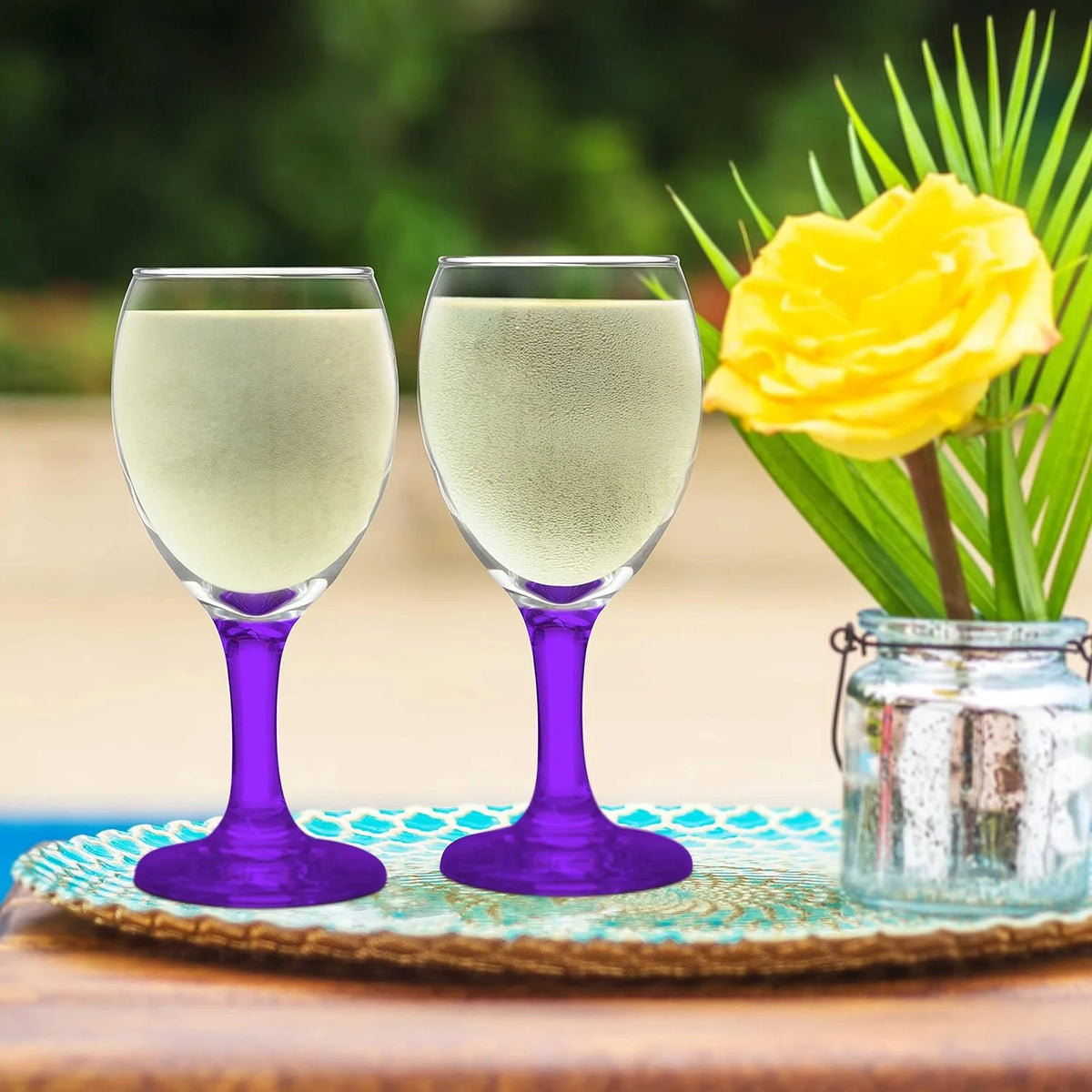 Purple 8.5 Oz Wine Glasses Set I6591
