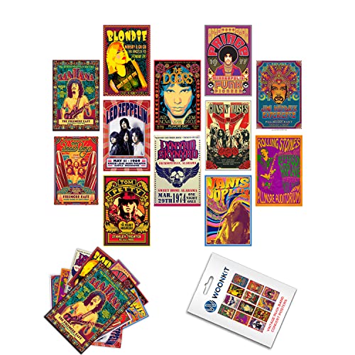 Vintage Rock Band Posters 12 Set 7.8X11.8 Inch E806167