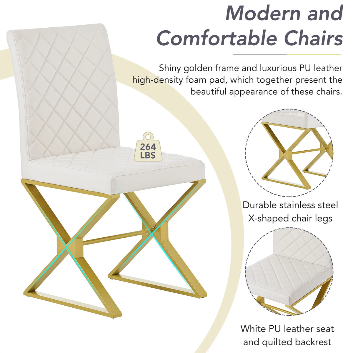 7-Piece Marble Texture Dining Table Set with 6 PU Leather Chairs M9002