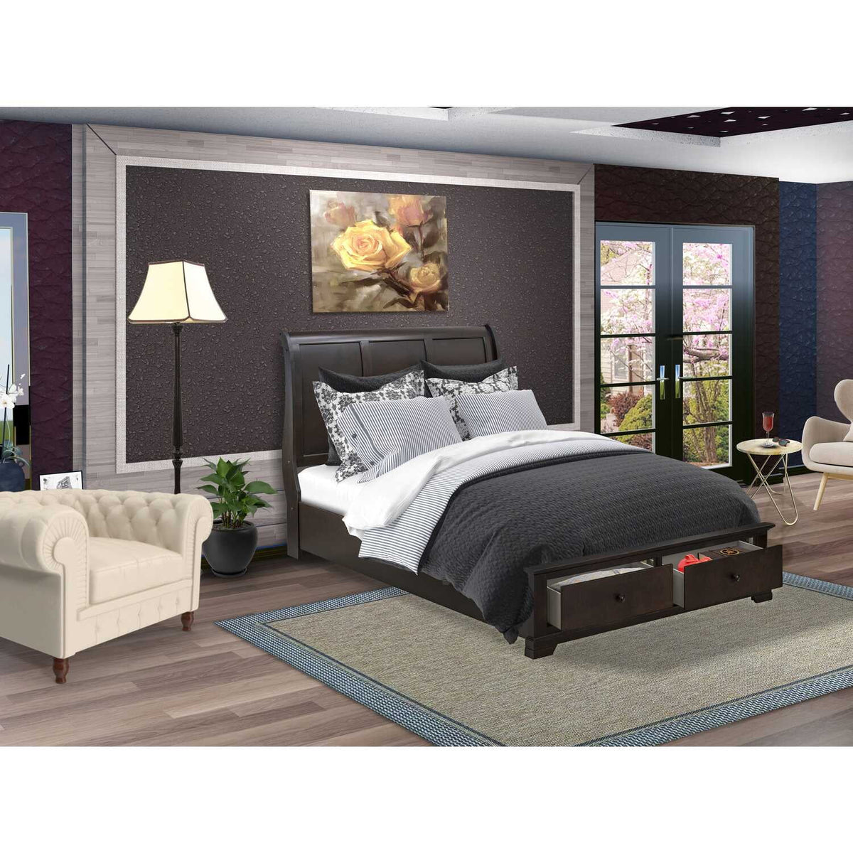 Queen Bed Wooden Bedroom Set C1053