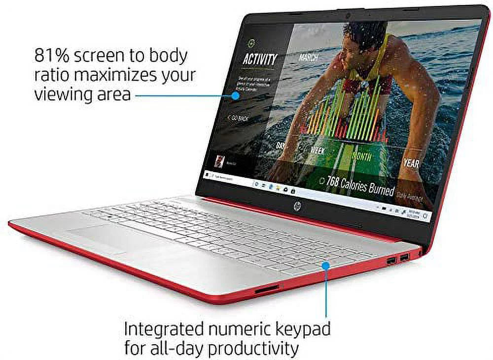 15.6" HD Laptop Intel Pentium Gold 16GB DDR4 256GB SSD Windows 11 Scarlet Red E43344