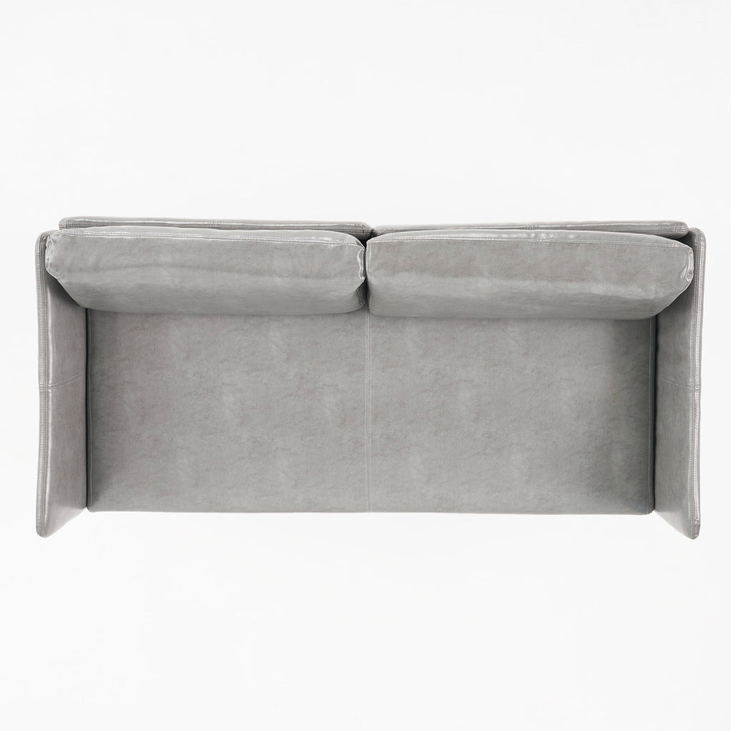 Gray Faux Leather Loveseat R868733