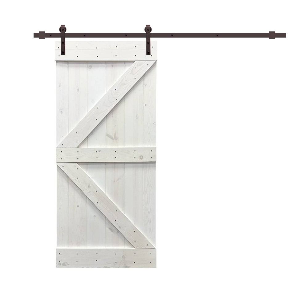 Charcoal Black Stained Wood Interior Sliding Barn Door with Hardware Kit M72876