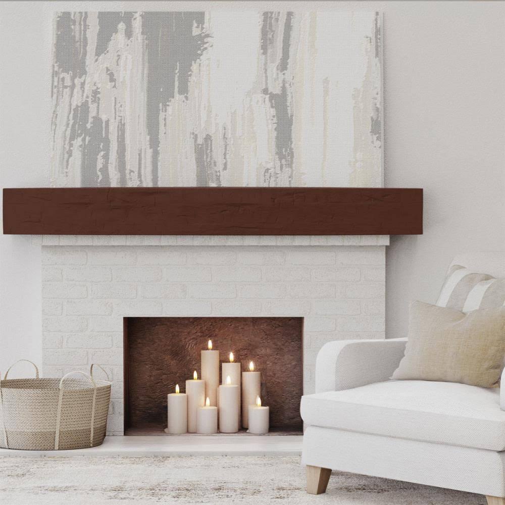 Hand Hewn Faux Wood Fireplace Mantel H7917