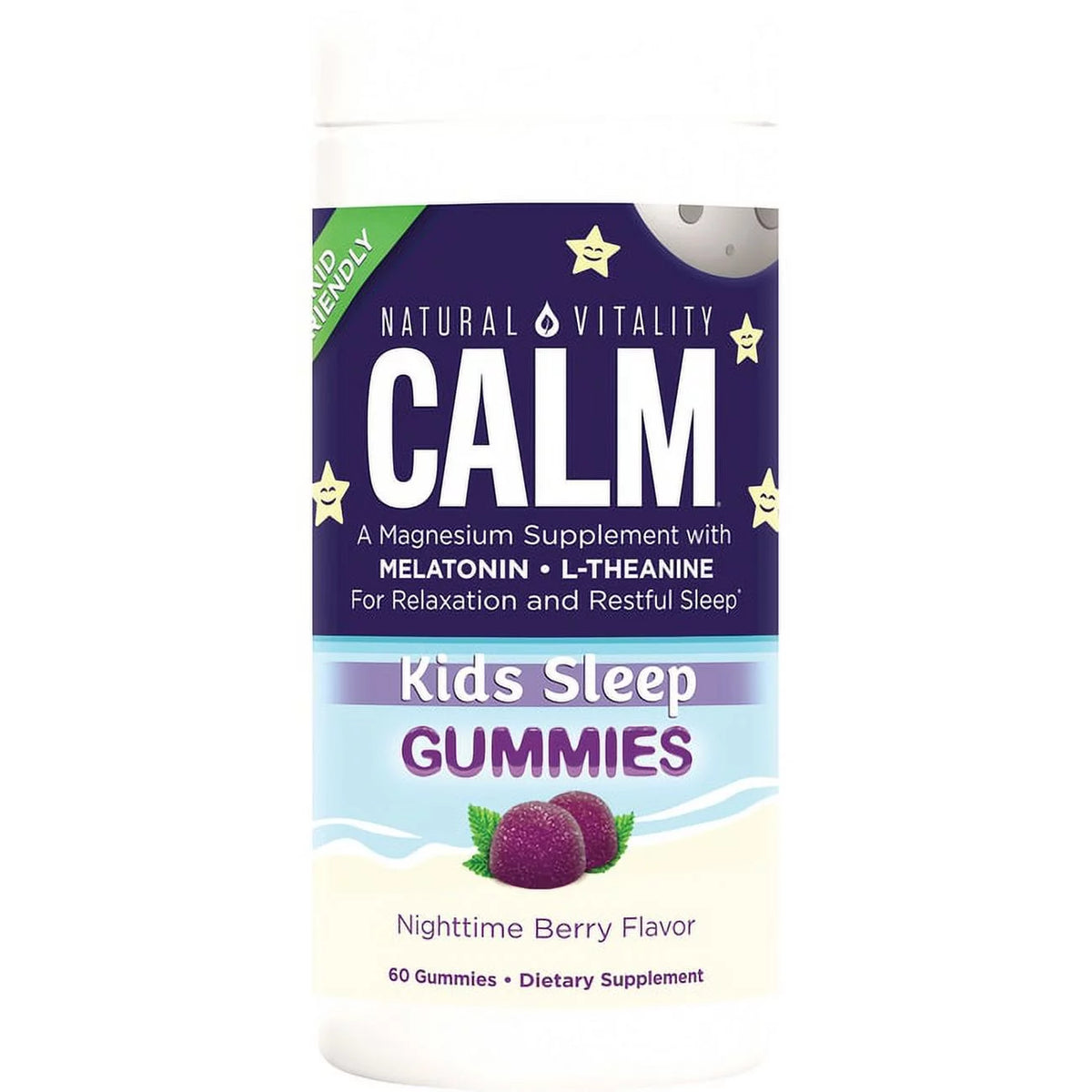 Kids Magnesium Supplement Gummies, Nighttime Berry, 60 Count K8116