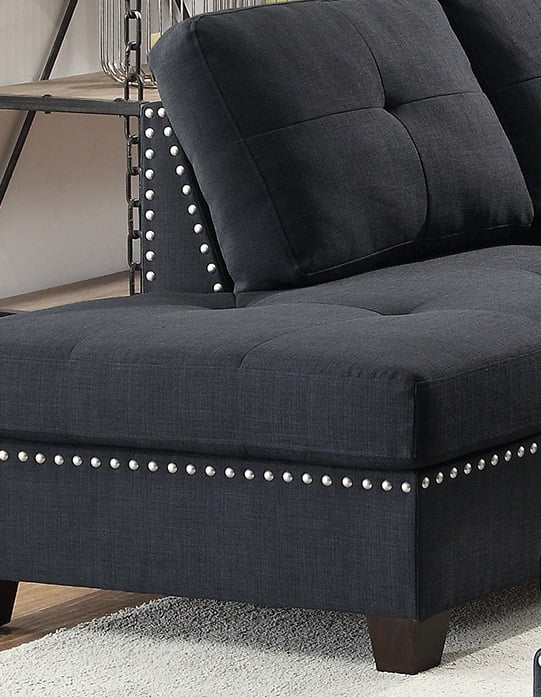 3 PCS L-Shaped Bonded Leather Sectional Sofa Set with Ottoman E498